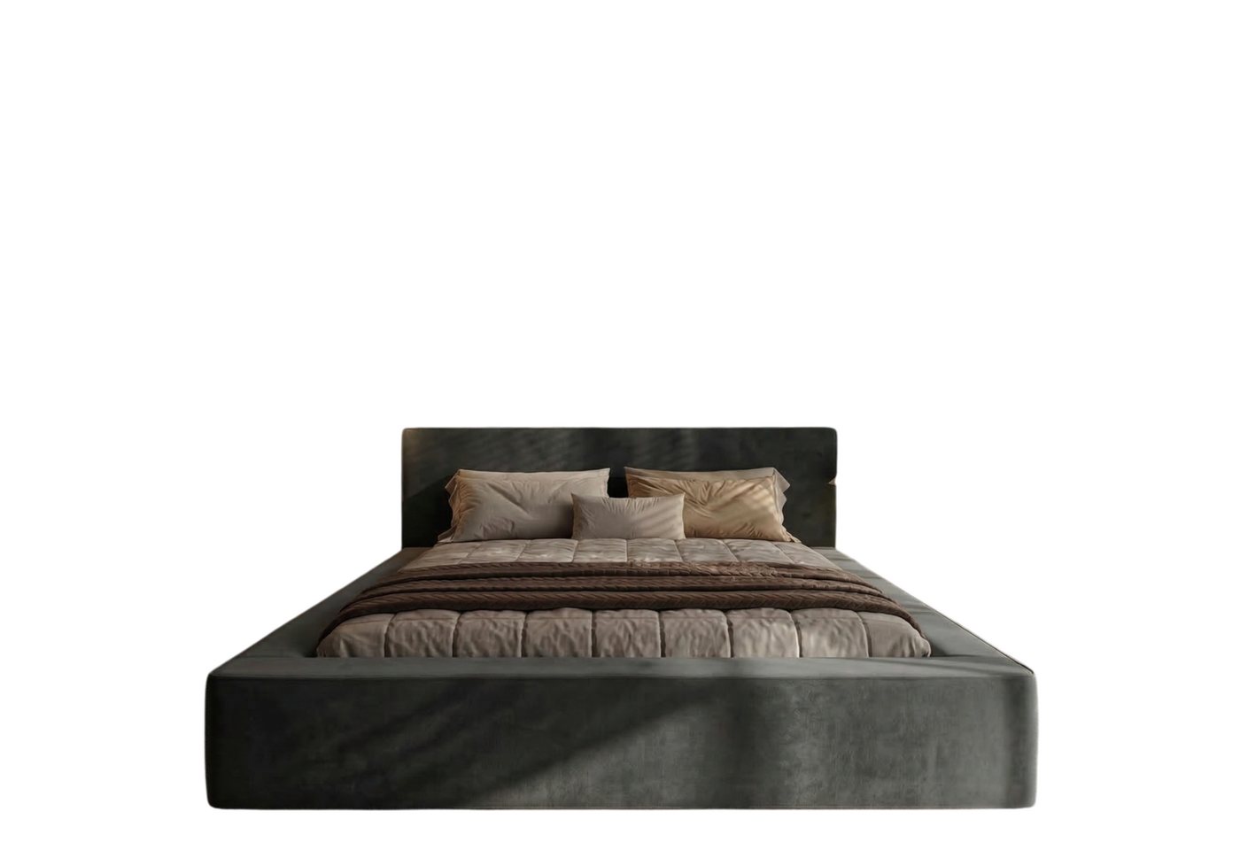 thematys Polsterbett mit Bettkasten, CLOUD 140x200 160x200 180x200 200x200cm (Kopfteil im modernen-Look – hochwertiger Bouclé-Stoff, Inklusive Lattenrost - hoch – Bild 2 von 5