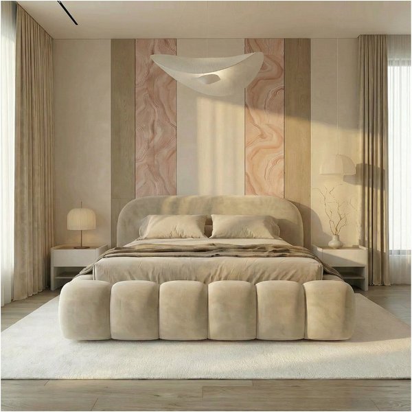 thematys Polsterbett mit Bettkasten, CLOUD 140x200 160x200 180x200 200x200cm (Kopfteil im Oversize-Look und Stauraum – weich, modern und pflegeleicht), Inklusiv