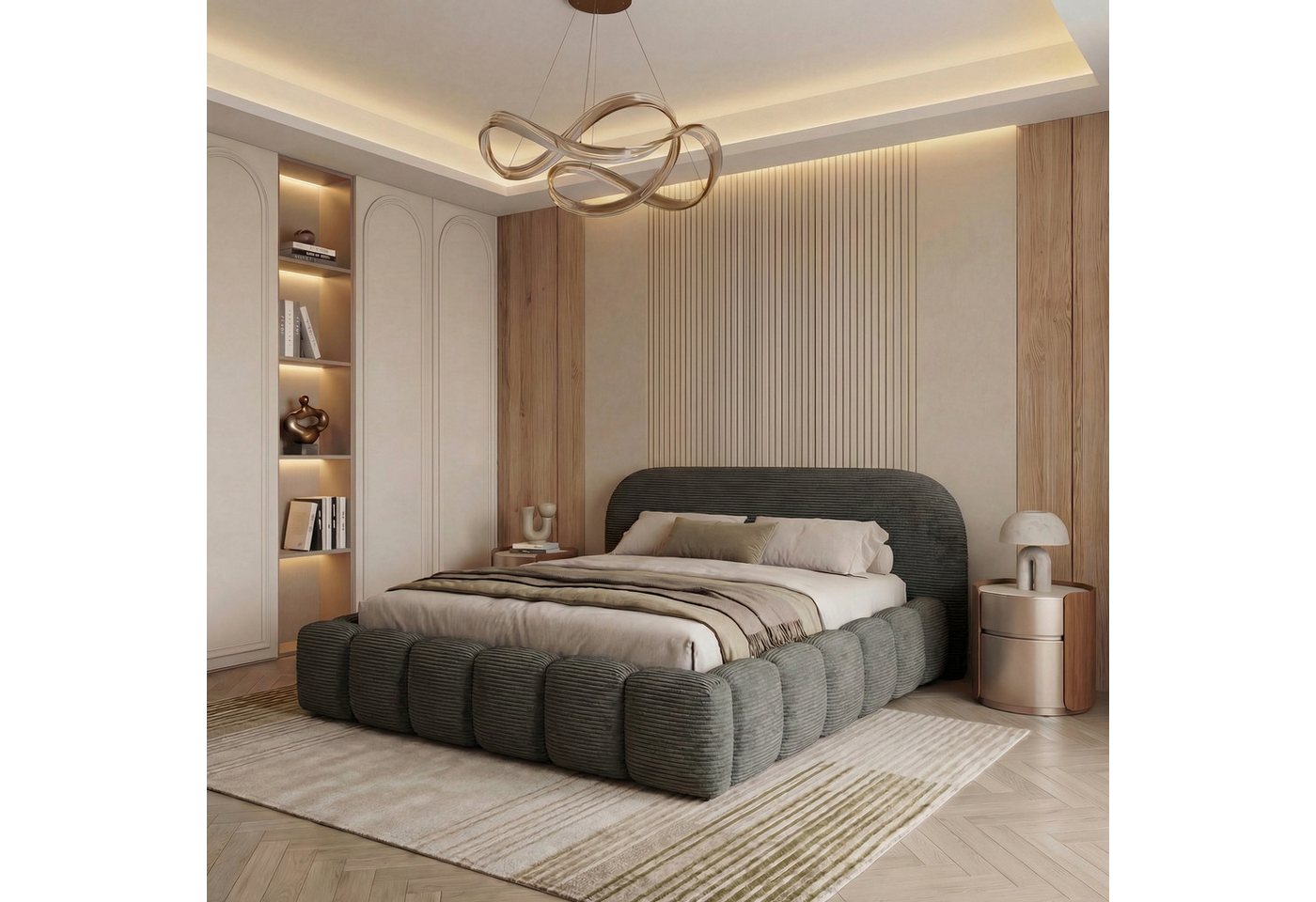 thematys Polsterbett mit Bettkasten, CLOUD 140x200 160x200 180x200 200x200cm (Kopfteil im Oversize-Look und Stauraum – weich, modern und pflegeleicht), Inklusiv – Bild 3 von 5
