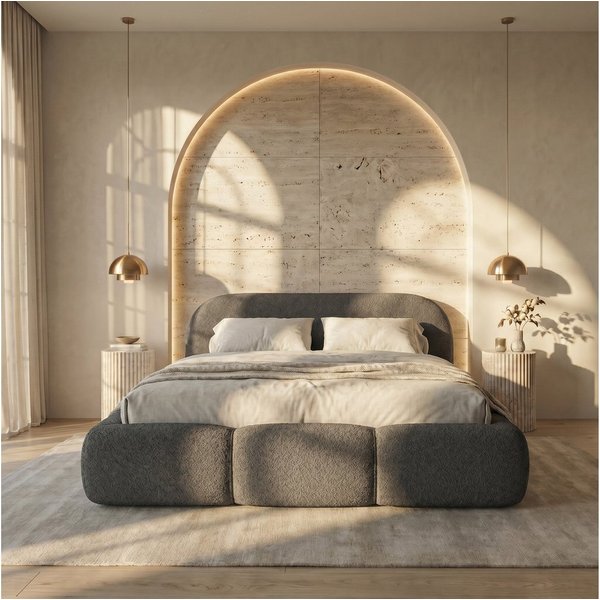 thematys Polsterbett mit Bettkasten, CLOUD 140x200 160x200 180x200 200x200cm (Kopfteil im Oversize-Look und Stauraum – weich, modern und pflegeleicht)