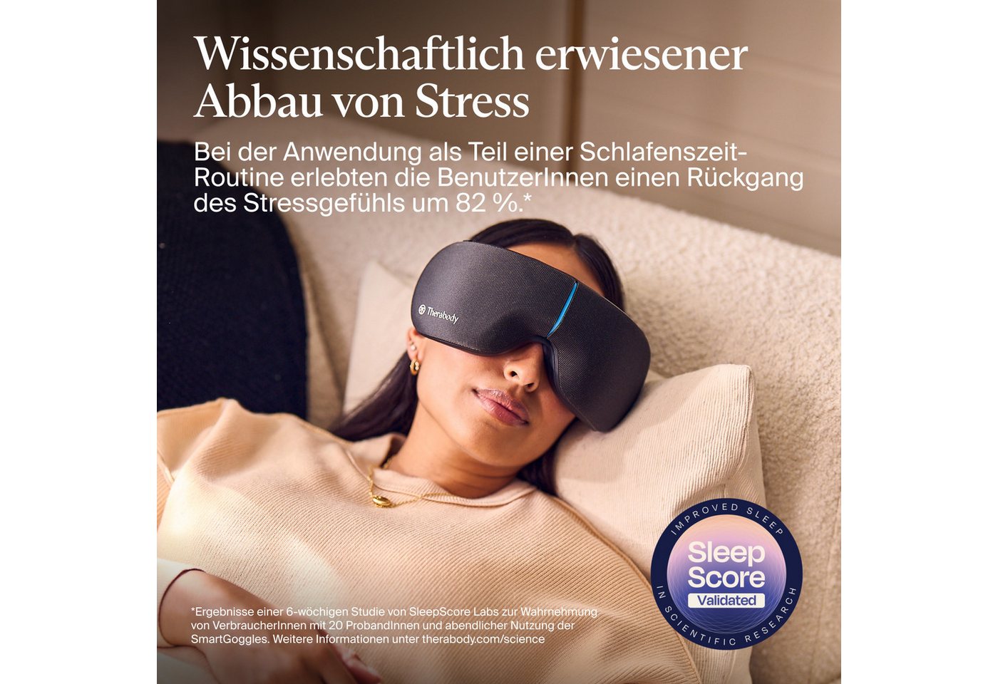 Therabody Gesichtsmassagegerät SmartGoggles 2.0 Augenmassage, Vibration, Massage, Wärme, lindert Kopfschmerzen, verbessert die Schlafqualität, App-Steuerung – Bild 3 von 5