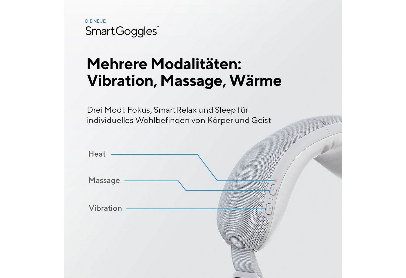Therabody Massagegerät SmartGoggles Augenmassage, Vibration, Wärme, App-Steuerung, verbessert die Schlafqualität, lindert Kopfschmerzen & Migräne – Bild 4 von 5