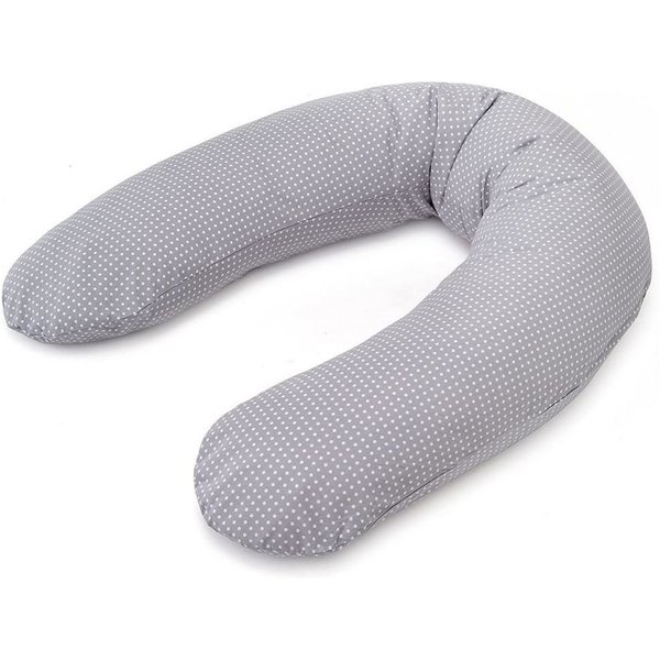 Theraline Stillkissen Dodo Pillow Premium - Grau, 2-tlg., Schwangerschaftskissen 180 cm inkl. Bezug aus Baumwolle