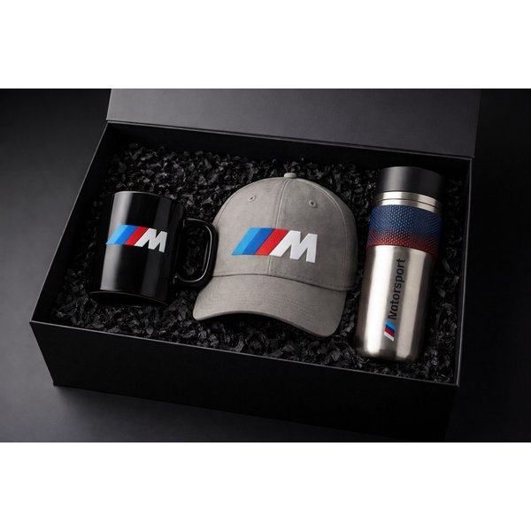 BMW Thermobecher BMW M Perfomance Geschenkset Geschenkbox Mütze Tasse Thermobecher, 3-tlg.