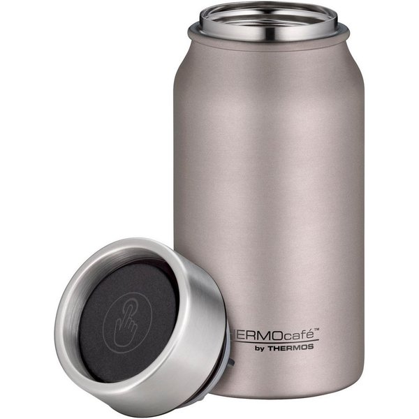 THERMOcafé Thermobecher TC DRINKING MUG, absolut dicht, spülmaschinenfest, 1-tlg., Edelstahl, Kunststoff, Silikon, 0,35l, 8h heiß & 16h kalt, zerlegbares Push B
