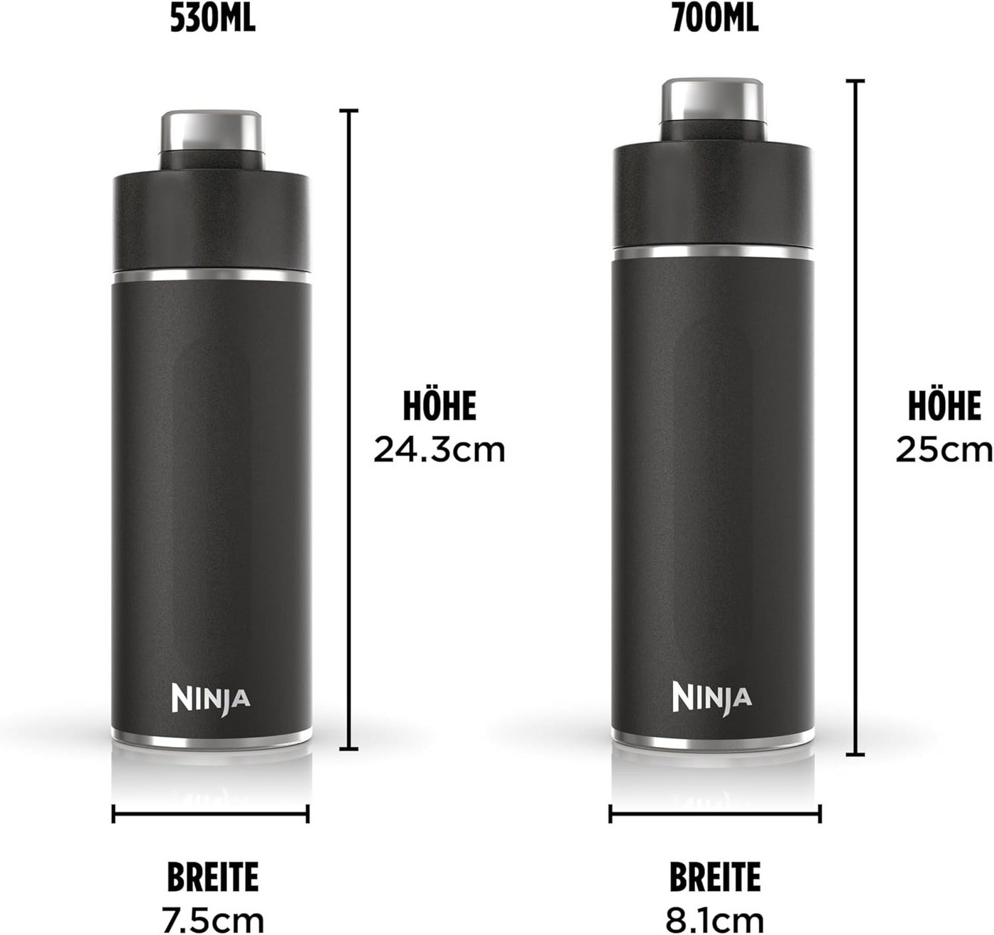 NINJA Thermoflasche Ninja Thirsti Trinkflasche, 700 ml, dreifach isolierter Travel Mug – Bild 3 von 5