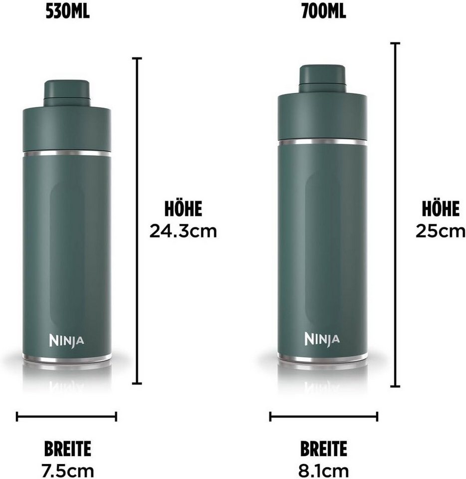 NINJA Thermoflasche Ninja Thirsti Trinkflasche, 700 ml, dreifach isolierter Travel Mug – Bild 2 von 5