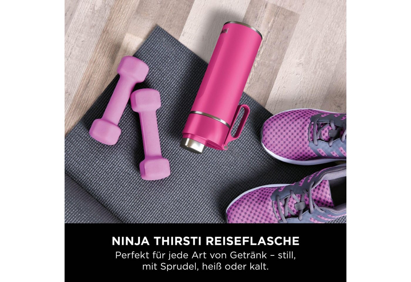 NINJA Thermoflasche Ninja Thirsti Trinkflasche, 530 ml, dreifach isolierter Travel Mug – Bild 4 von 5