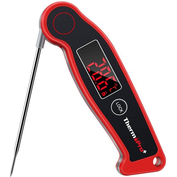ThermoPro Grillthermometer TP19, Klappsonde, drehbare LED-Anzeige, Hold-Funktion, Kalibrierung