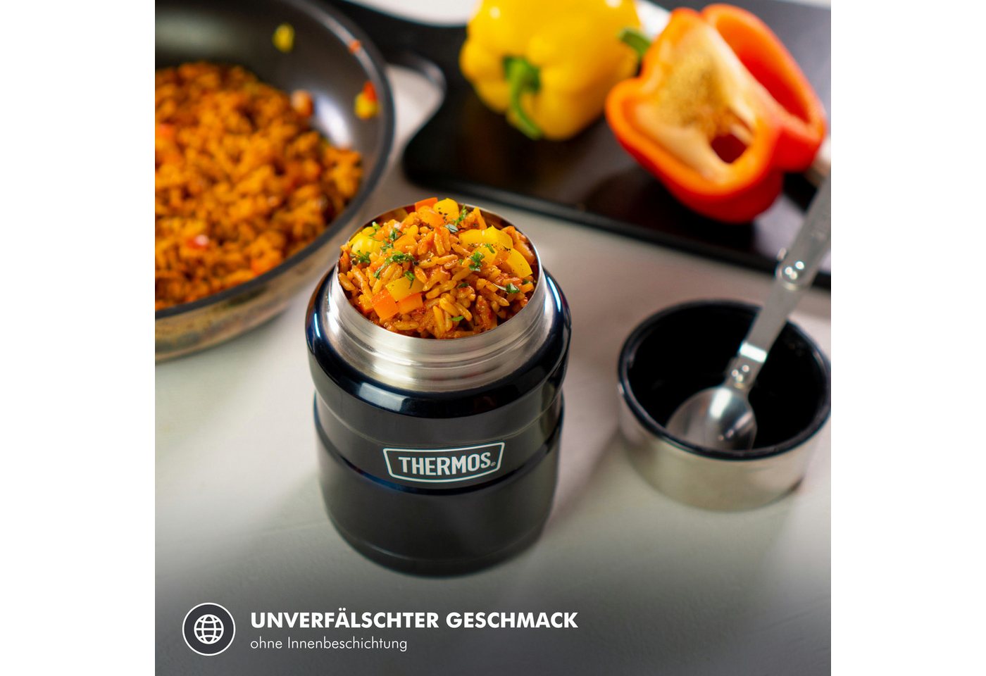 THERMOS Isolierflasche Isolierbehälter Stainless King Food Jar 0,47l – Bild 4 von 5