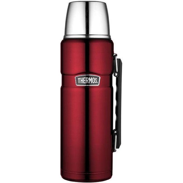THERMOS Isolierflasche STAINLESS KING BEVERAGE BOTTLE, doppelwandiger Edelstahl, 1,2l, 24h heiß & 24h kalt, Spülmaschinenfest, Twist & Pour Lid, Becher