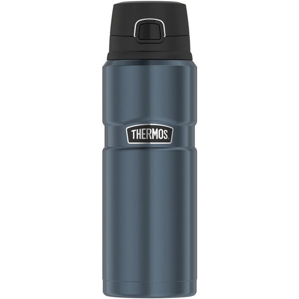 THERMOS Isolierflasche STAINLESS KING BOTTLE, doppelwandiger Edelstahl, 0,7l, 15h heiß & 24h kalt, Safe Flow Lid mit Push Button