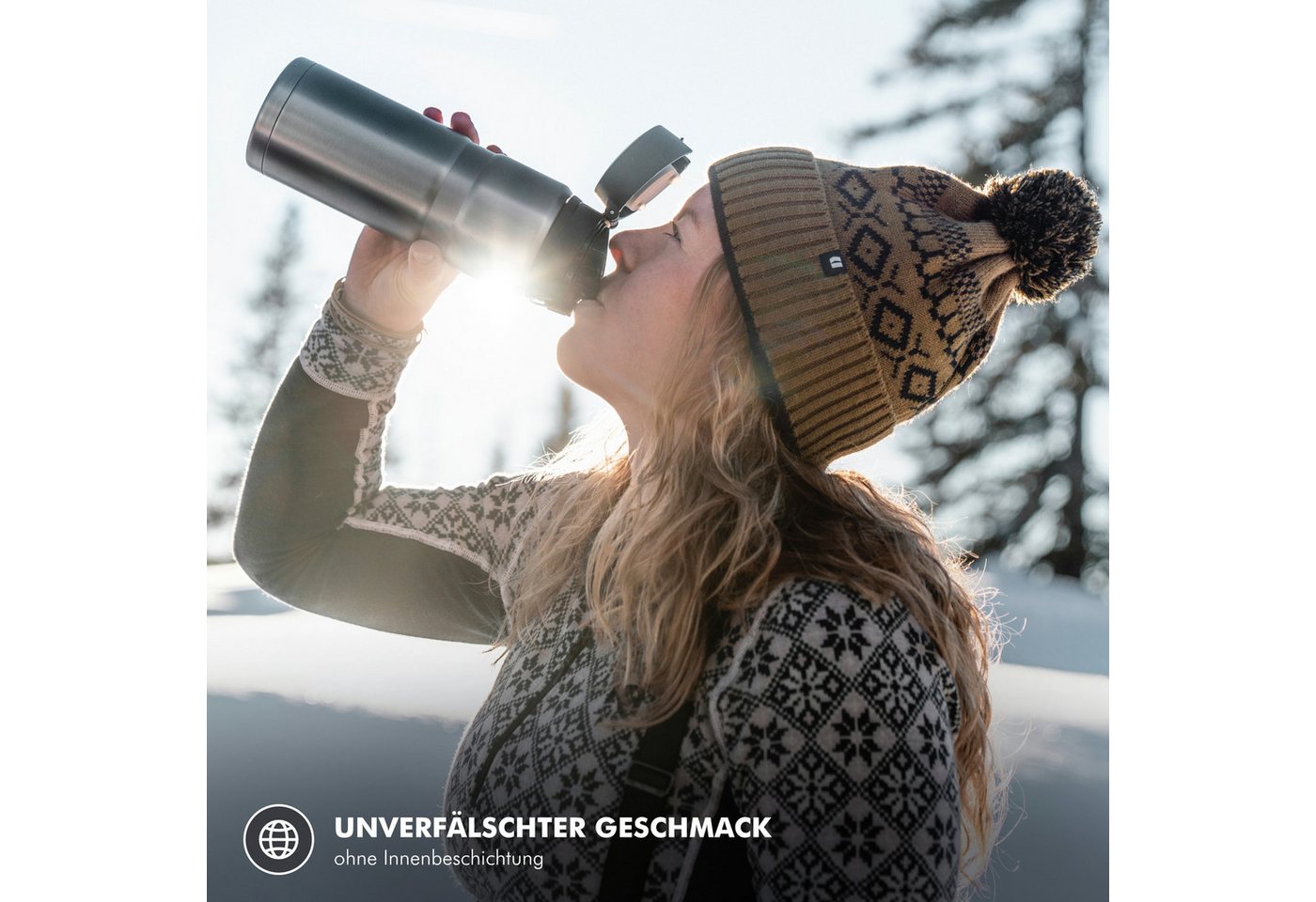 THERMOS Isolierflasche STAINLESS KING BOTTLE, doppelwandiger Edelstahl, 0,7l, 15h heiß & 24h kalt, Safe Flow Lid mit Push Button – Bild 4 von 5