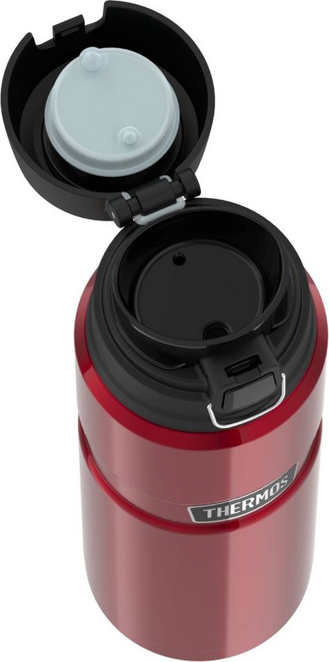 THERMOS Isolierflasche STAINLESS KING BOTTLE, doppelwandiger Edelstahl, 0,7l, 15h heiß & 24h kalt, Safe Flow Lid mit Push Button – Bild 3 von 3