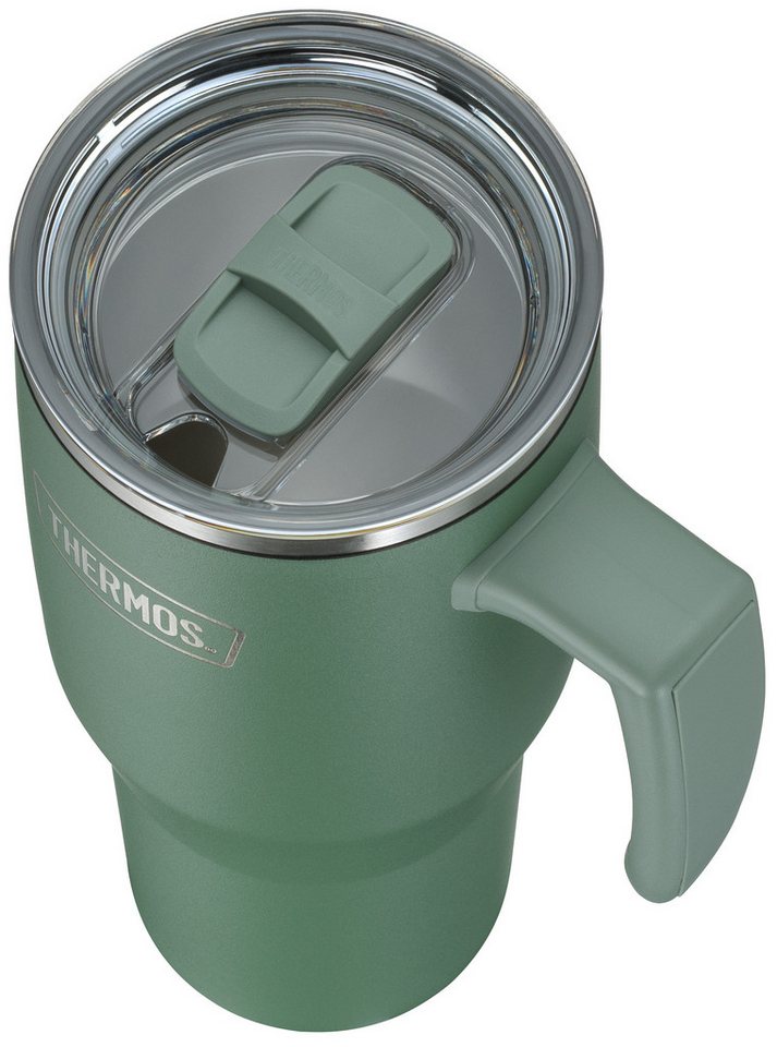 THERMOS Thermobecher REFRESHING SERIES ISOLIERTRINKBECHER mit Strohhalm, 1-tlg., Edelstahl, Kunststoff, Silikon, Titan, 1,10l, 6h heiß & 6h kalt, mit Griff – Bild 5 von 5
