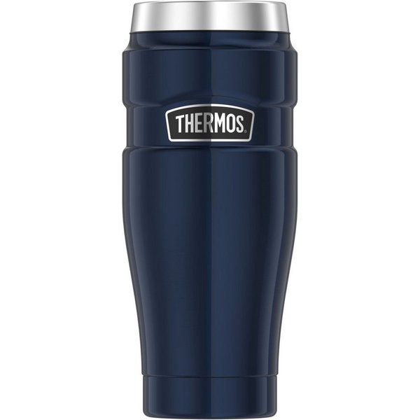 THERMOS Thermobecher STAINLESS KING MUG, doppelwandiger Edelstahl, spülmaschinenfest, 1-tlg., Edelstahl, Kunststoff, Silikon, 0,47l, 7h heiß & 18h kalt, absolut
