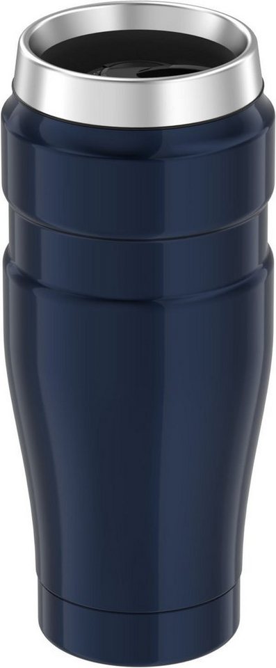 THERMOS Thermobecher STAINLESS KING MUG, doppelwandiger Edelstahl, spülmaschinenfest, 1-tlg., Edelstahl, Kunststoff, Silikon, 0,47l, 7h heiß & 18h kalt, absolut – Bild 3 von 5