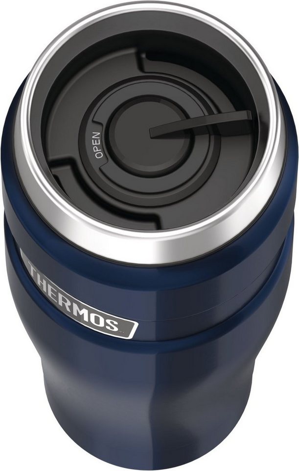 THERMOS Thermobecher STAINLESS KING MUG, doppelwandiger Edelstahl, spülmaschinenfest, 1-tlg., Edelstahl, Kunststoff, Silikon, 0,47l, 7h heiß & 18h kalt, absolut – Bild 5 von 5