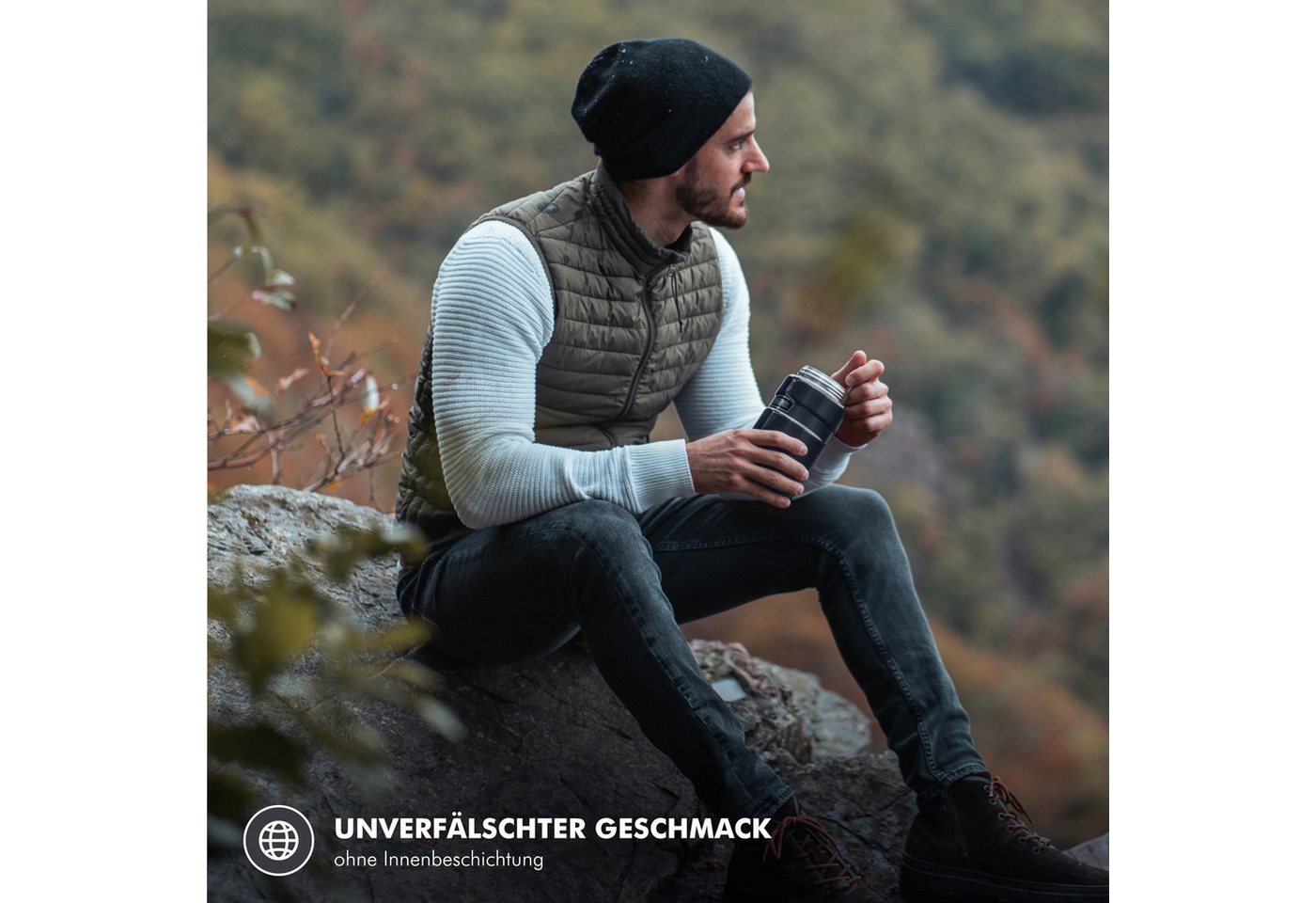 THERMOS Thermobehälter STAINLESS KING, Thermobehälter für Essen, spülmaschinenfest, Edelstahl, Kunststoff, Silikon, (1-tlg), 0,71l, 14h heiß & 24h kalt, dichter – Bild 4 von 5