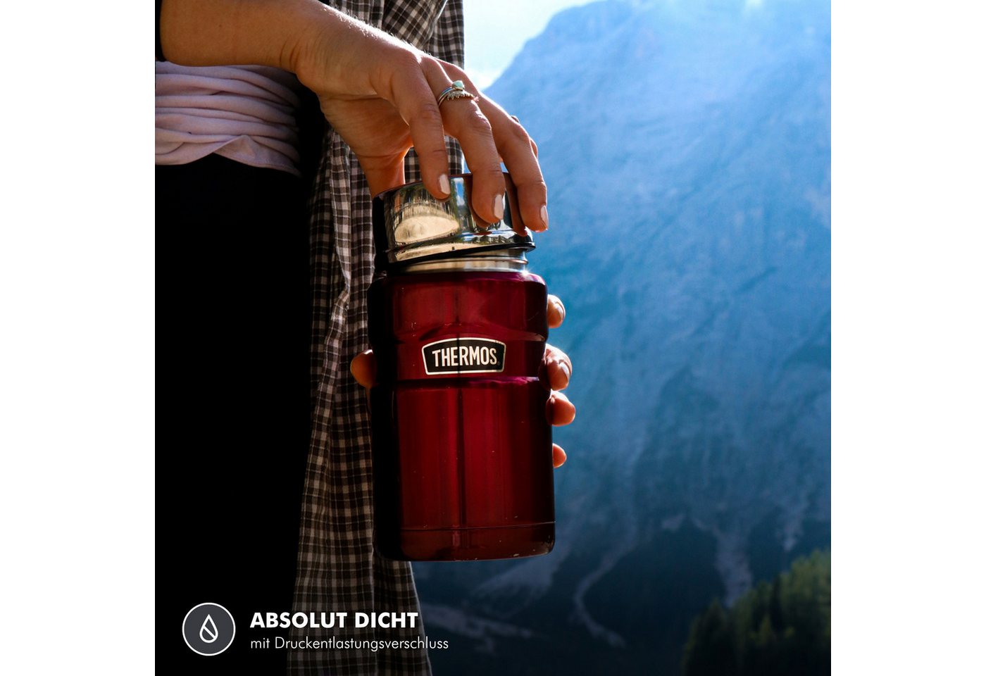 THERMOS Thermobehälter STAINLESS KING, Thermobehälter für Essen, spülmaschinenfest, Edelstahl, Kunststoff, Silikon, (1-tlg), 0,71l, 14h heiß & 24h kalt, dichter – Bild 5 von 5