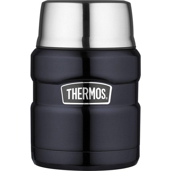 THERMOS Thermobehälter STAINLESS KING, Thermobehälter für Essen, spülmaschinenfest, Edelstahl, Kunststoff, Silikon, (1-tlg), 0,47l, 9h heiß & 14h kalt, dicht, D