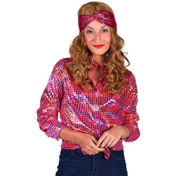 thetru Kostüm Discobluse pink, Diese 70er Jahre Bluse macht jeder Discokugel Konkurrenz!