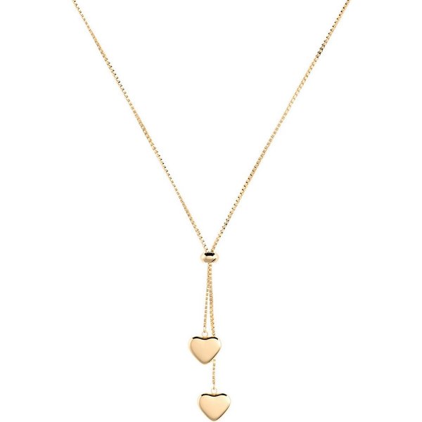 THIORA Edelstahlkette Bora Hearts (Einzel, Einzelartikel), wasserfest, nickelfrei, hypoallergen, verstellbar, Y-Kette, Boxkette