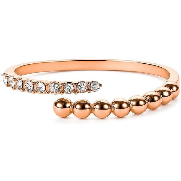 THIORA Fingerring Bora Brilliance, 316L Edelstahl mit 9 Zirkonia-Steinen, offen & verstellbar