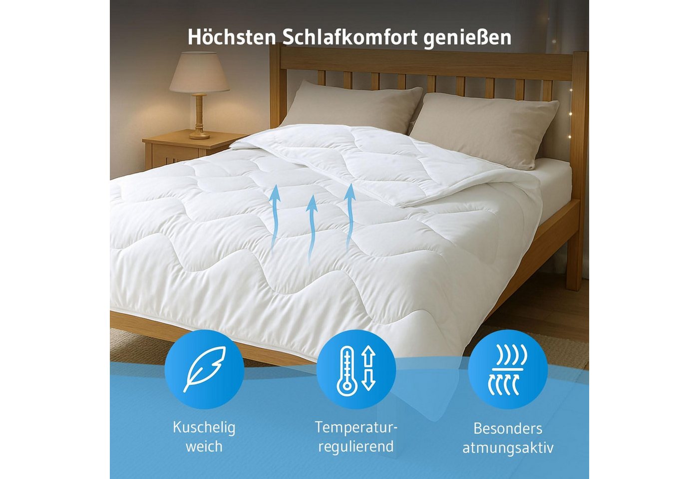 Third of Life Microfaserbettdecke DORMUS, Qualität aus Europa, Füllung: Microfaser, Bezug: Microfaser, Atmungsaktiv, Hypoallergen, Made in Europe – Bild 3 von 5