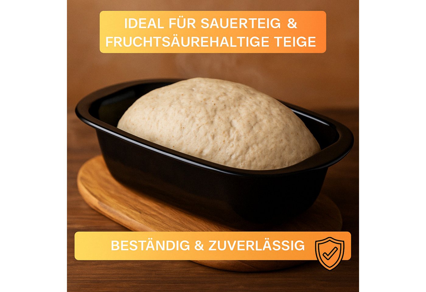 Thiru Brotbackform Emaille - 35 cm - Schnittfest, kratzfest & hitzebeständig, (1-tlg) – Bild 3 von 5