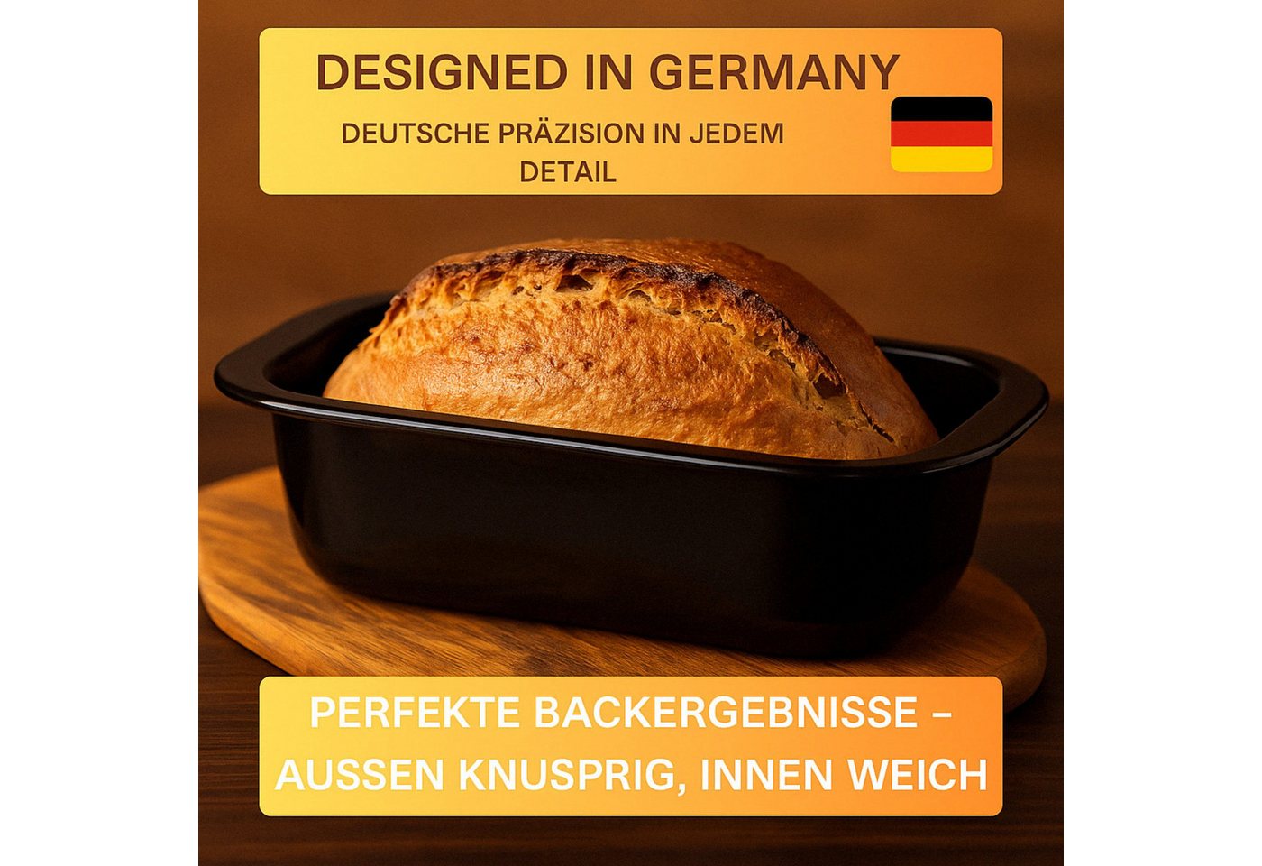 Thiru Brotbackform Emaille - 35 cm - Schnittfest, kratzfest & hitzebeständig, (2-tlg) – Bild 2 von 5
