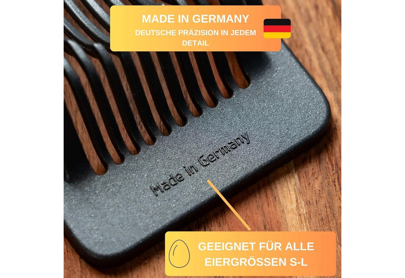 Thiru Eierschneider Eierteiler - Mehrzweck mit Edelstahl Schneiddrähten für Eiergröße S-L, Edelstahl Schneiddrähte, Eiergröße S-L, Rezept E-Book, Made in German – Bild 4 von 5