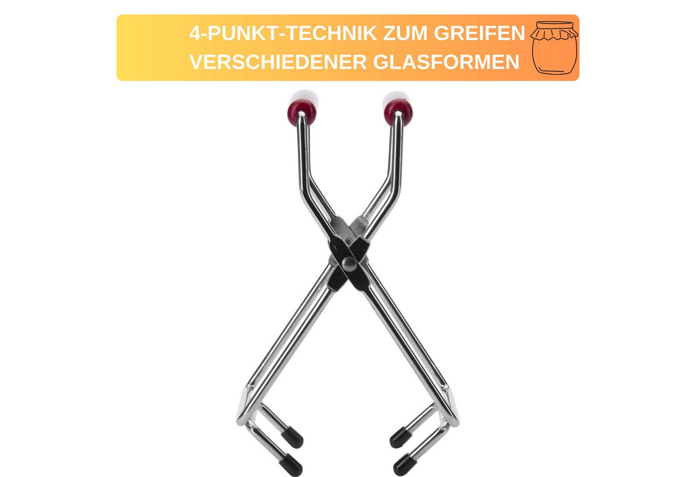 Thiru Einmachglas Glasheber, verchromt für unterschiedliche Glasformen und -größen, verchromt – Bild 4 von 5