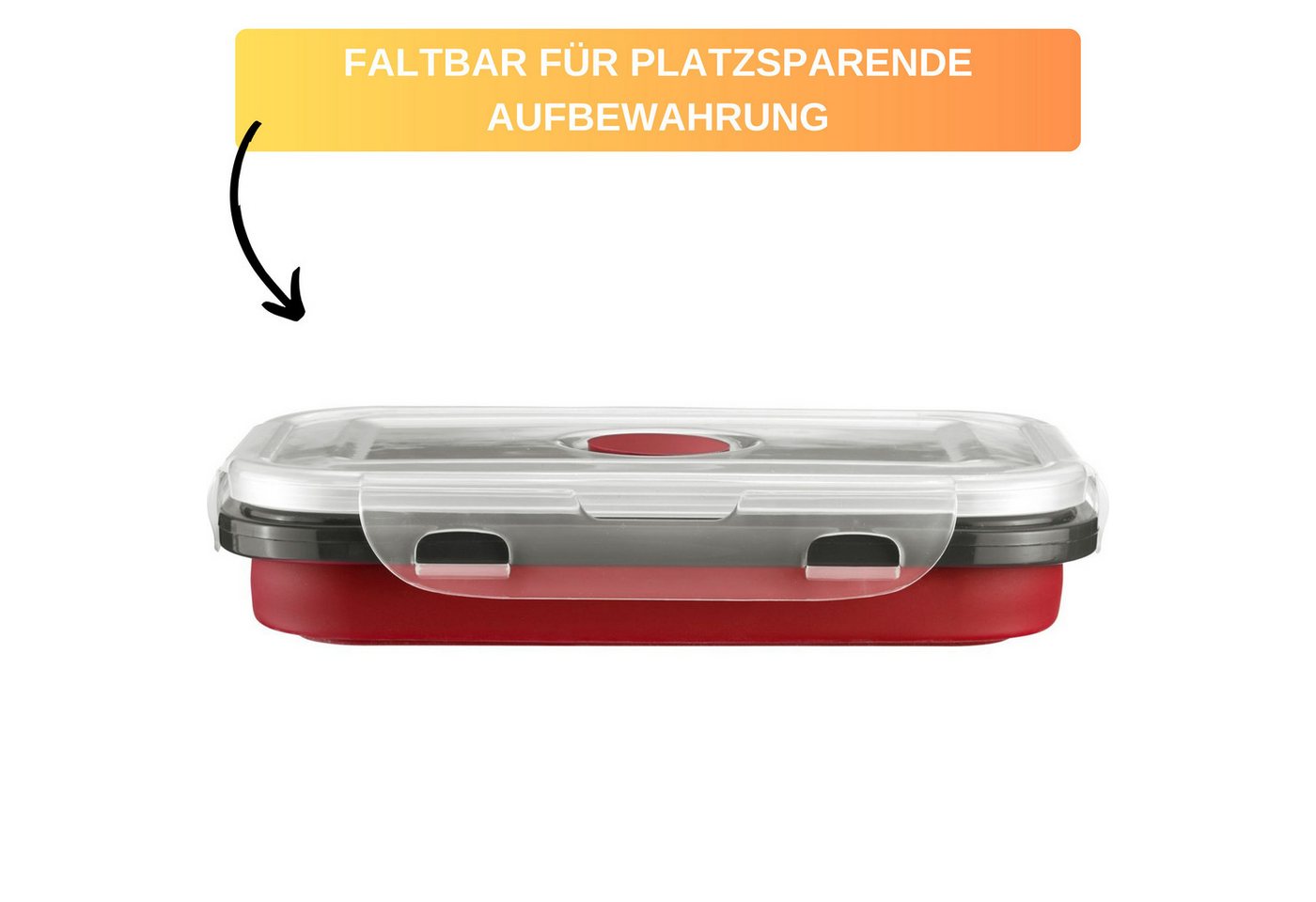 Thiru Frischhaltedose faltbar, eckig, mikrowellengeeignet, tiefkühlgeeignet, (1-tlg) – Bild 2 von 5
