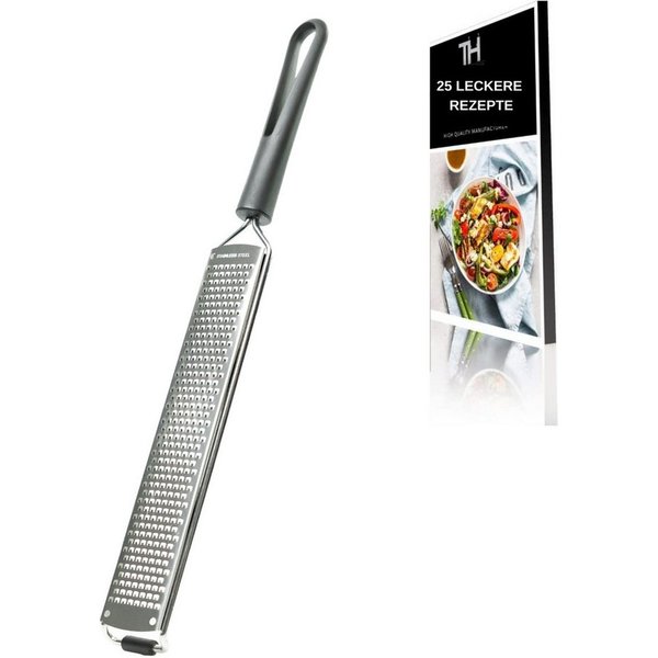 Thiru Multireibe Premium mit Edelstahl Klingen und rutschfestem Fuß inkl. Schutzelement, Fein, Messerscharfe Klingen, inklusive Schutzelemt und Rezeptbuch