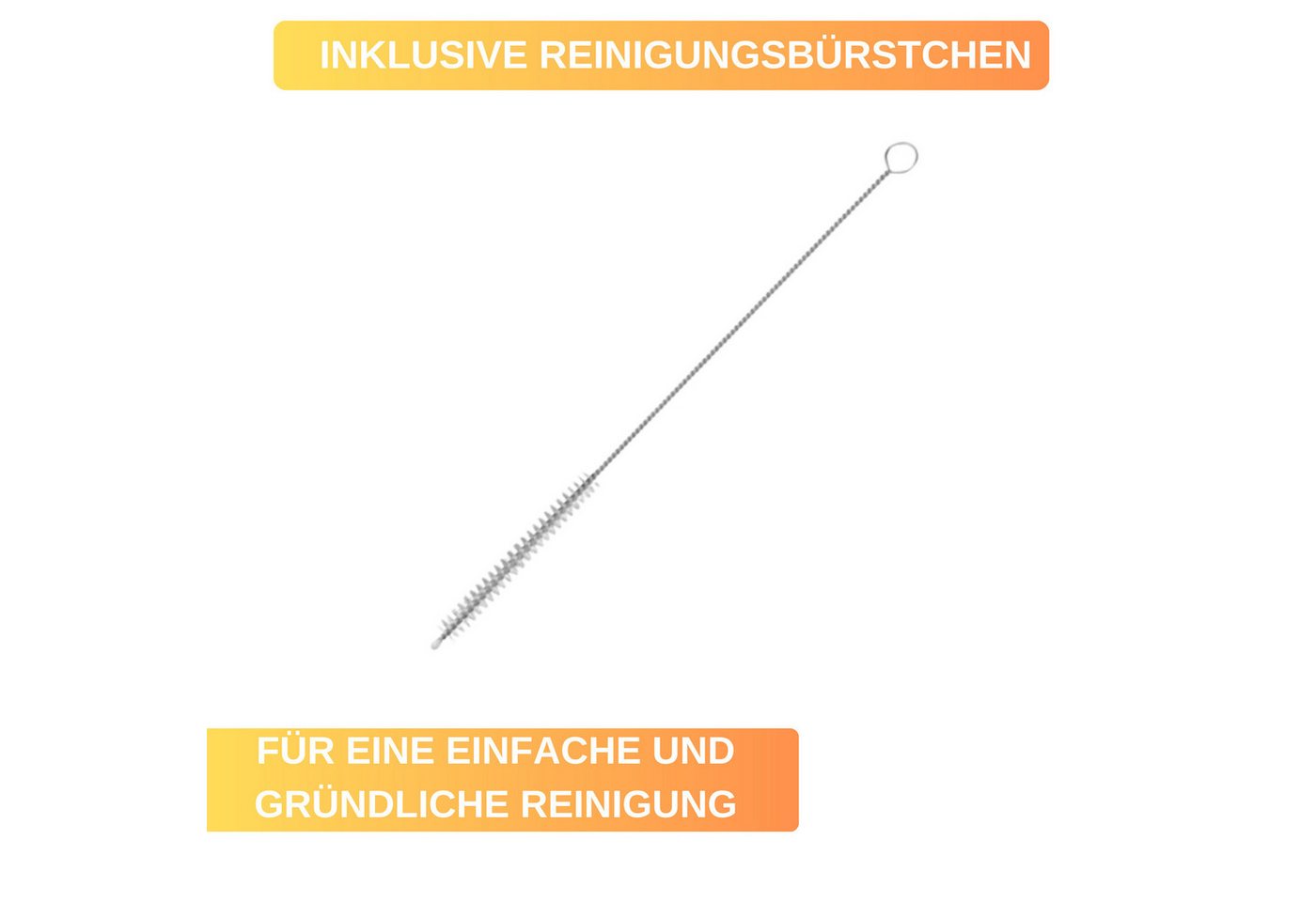 Thiru Trinkhalme - wiederverwendbar & umweltfreundlich - Reinigungsbürste inkl. (Sets), (6-tlg) – Bild 3 von 5