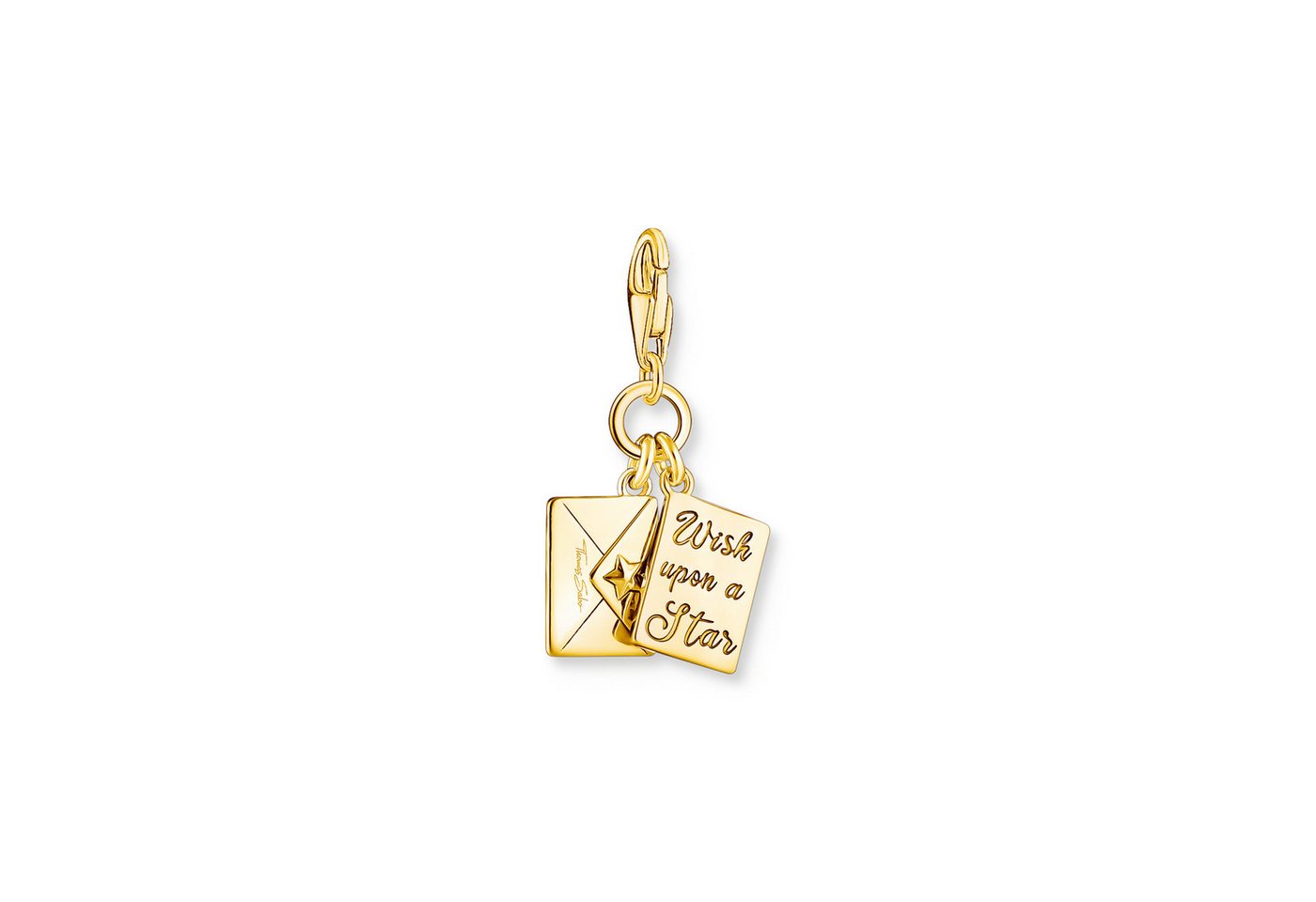 THOMAS SABO Charm-Einhänger Brief-Design vergoldet, mit Zirkonia (synth) – Bild 2 von 3