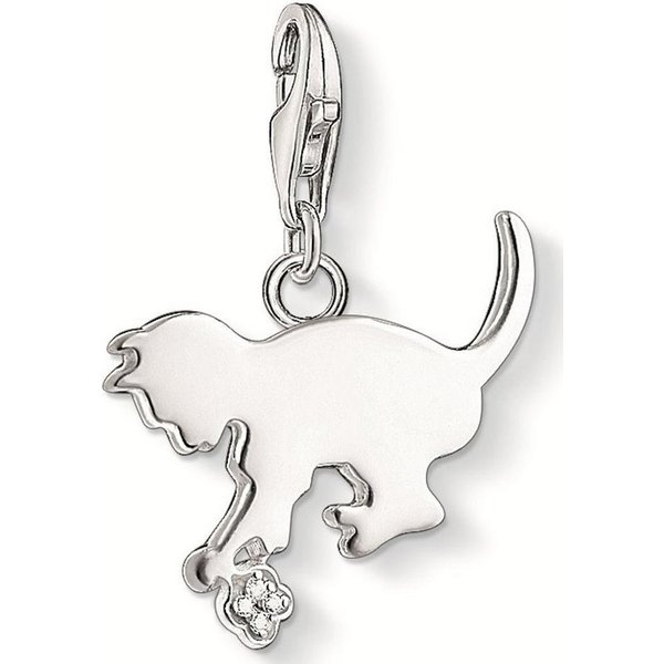 THOMAS SABO Charm-Einhänger Kätzchen-Design, Diamantsplitter
