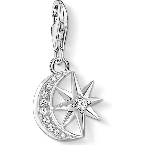 THOMAS SABO Charm-Einhänger Stern & Mond, mit Zirkonia (synth)