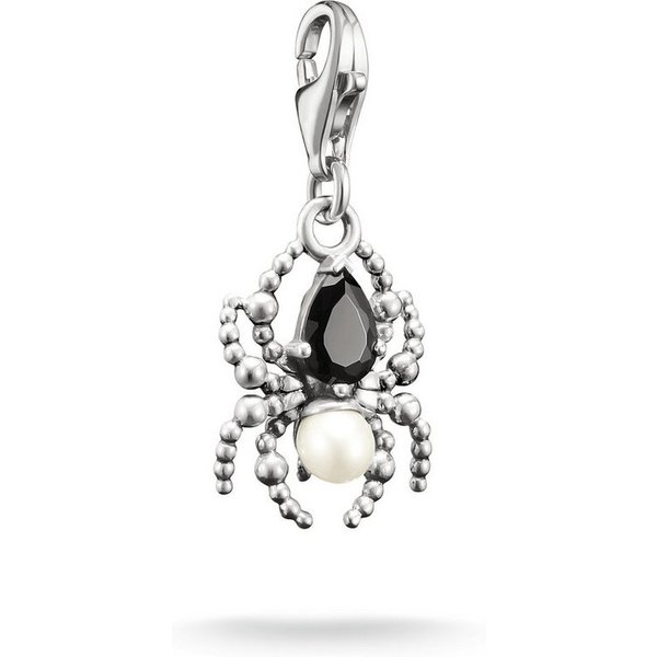 THOMAS SABO Charm-Einhänger True Romance Spinnen-Optik Charm - Original, mit Zirkonia (synth) und Süßwasserzuchtperle
