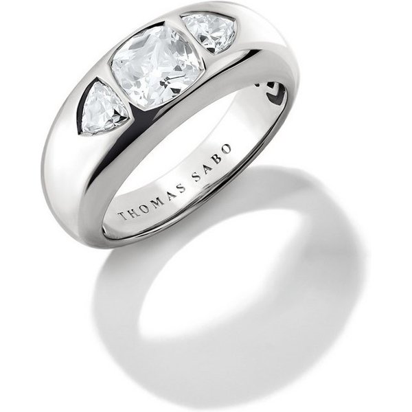 THOMAS SABO Fingerring Bold Elegance Ring mit facettierten Zirkoniasteinen, mit Zirkonia (synth)