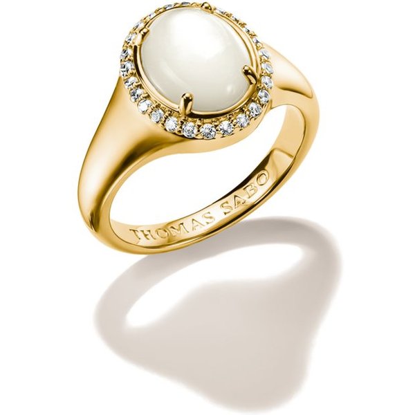 THOMAS SABO Fingerring Fluid Elegance Cocktailring, mit Zirkonia (synth) - mit Perlmutt