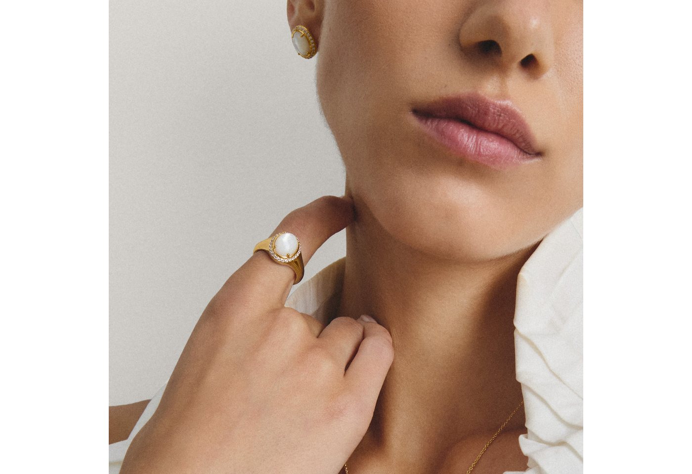 THOMAS SABO Fingerring Fluid Elegance Cocktailring, mit Zirkonia (synth) - mit Perlmutt – Bild 3 von 4