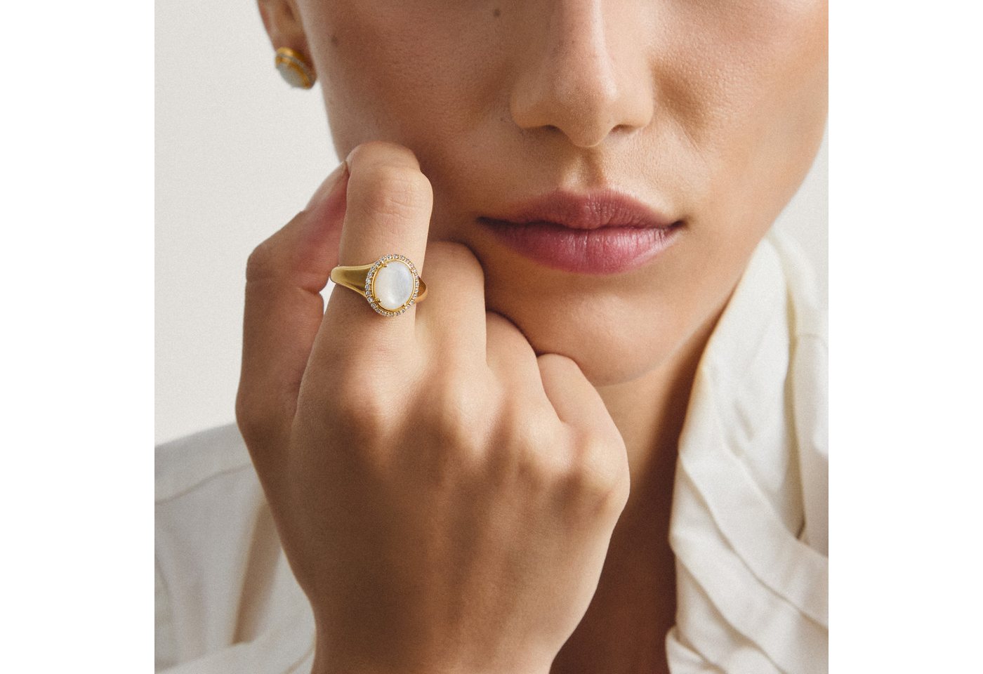 THOMAS SABO Fingerring Fluid Elegance Cocktailring, mit Zirkonia (synth) - mit Perlmutt – Bild 4 von 4