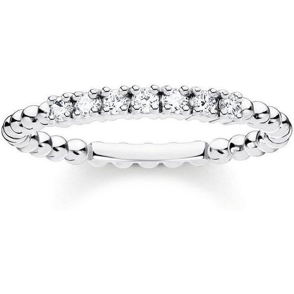 THOMAS SABO Fingerring Kugeln mit Steinen, mit Glas-Keramik Stein, Korund, Zirkonia (synth)