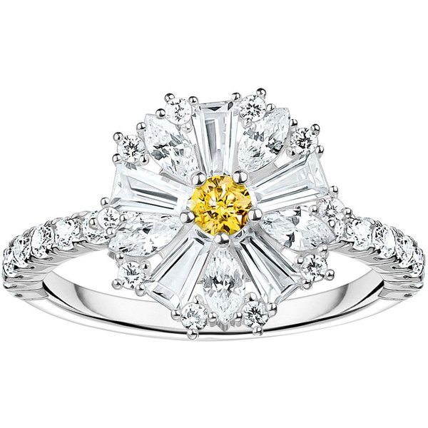 THOMAS SABO Fingerring Lovely Daisy Cocktail-Ring, mit Zirkonia (synth)