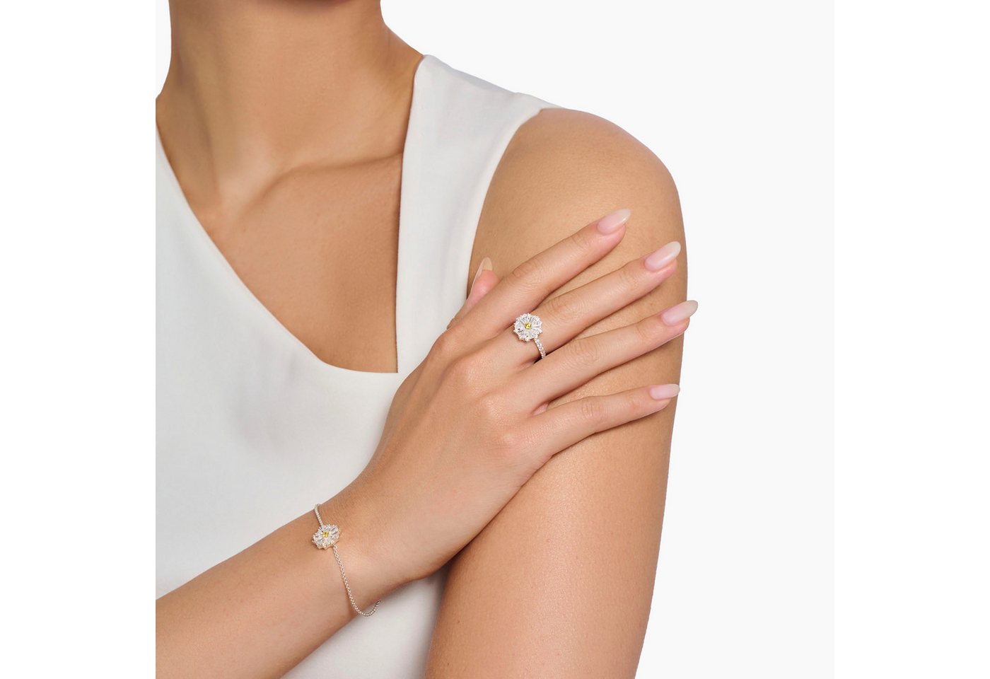 THOMAS SABO Fingerring Lovely Daisy Cocktail-Ring, mit Zirkonia (synth) – Bild 2 von 2