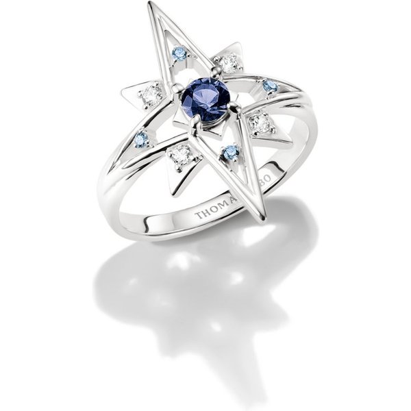 THOMAS SABO Fingerring Midnight Sky Ring Silber, mit Zirkonia (synth), Glas-Keramik Stein