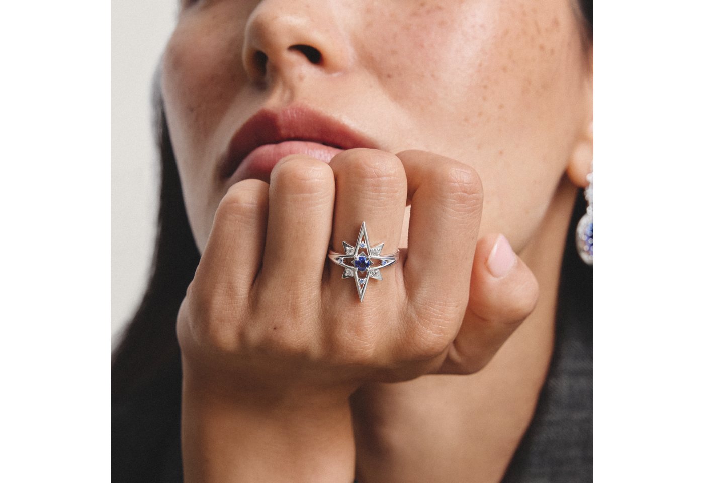 THOMAS SABO Fingerring Midnight Sky Ring Silber, mit Zirkonia (synth), Glas-Keramik Stein – Bild 3 von 4