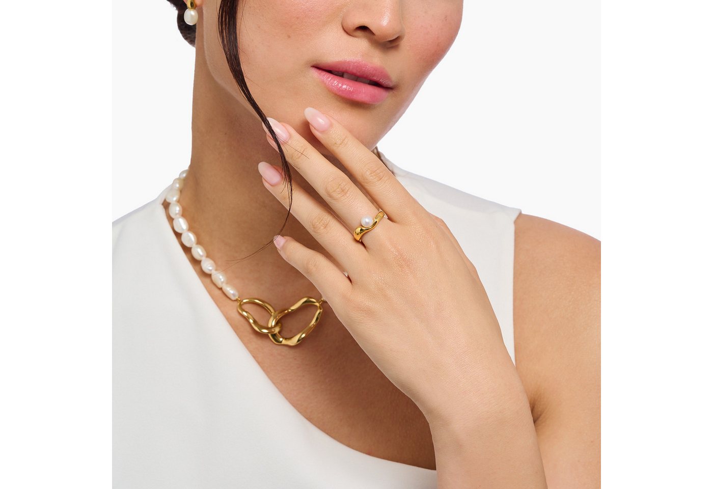 THOMAS SABO Fingerring Natural Beauty Ring mit Perle, mit Süßwasserzuchtperle – Bild 4 von 4